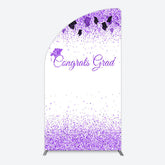 Aperturee - Aperturee Purple Glitter Bachelor Map Congrats Grad Half Moon Arch Backdrop